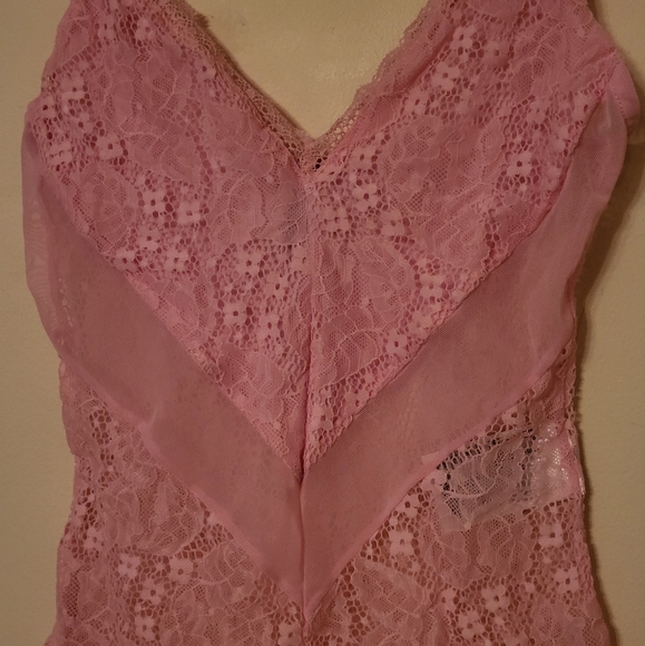 Pink lace and sheer bodysuit - Picture 2 of 7
